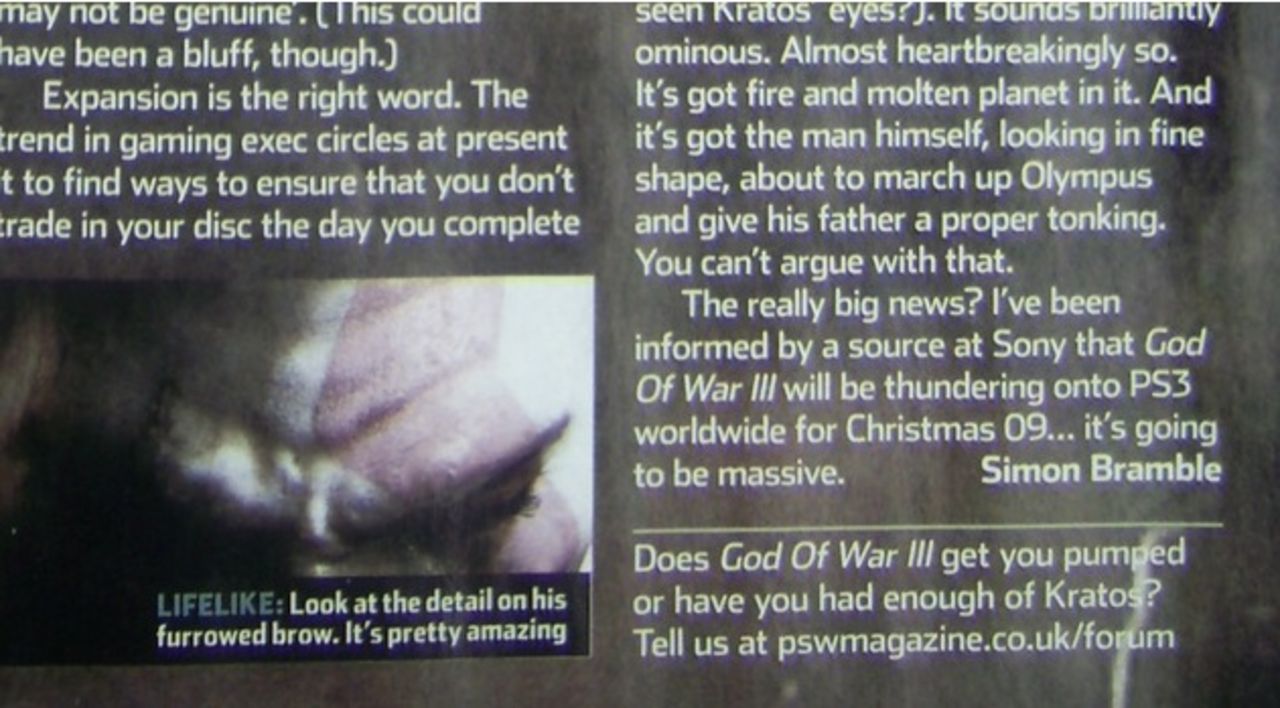 Releasemånad för God of War 3