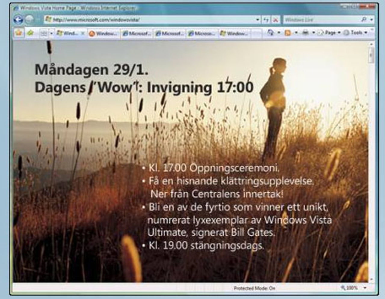 Premiär för Windows Vista på Stockholms centralstation idag