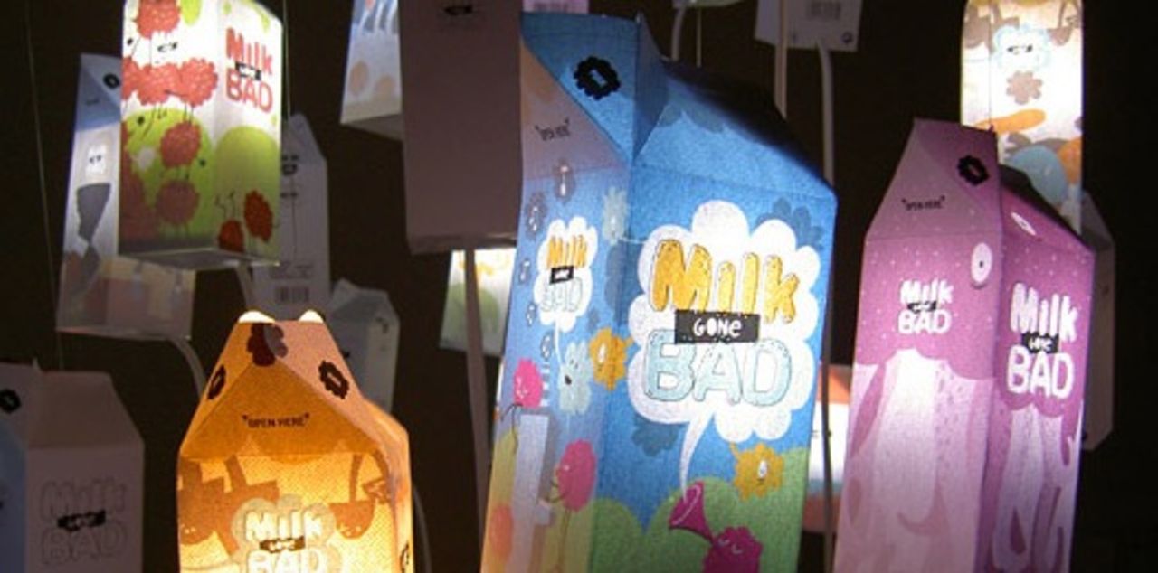 Lampor av mjölkpaket