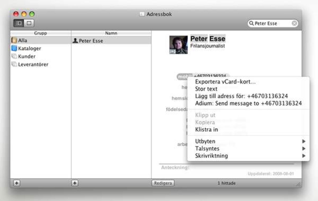 Fixa adresser till dina kontakter