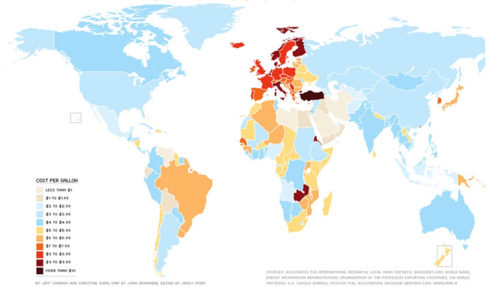 Bensinpriser världen över. Sverige inte värst trots allt. Feber / Bil