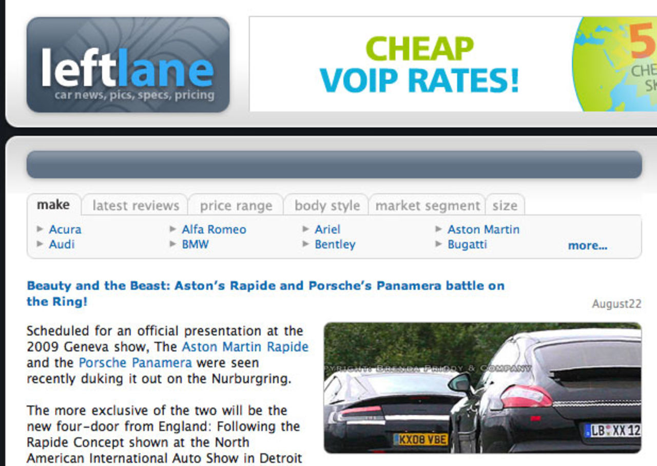 Aston Martin Rapide och Porsche Panamera sida vid sida