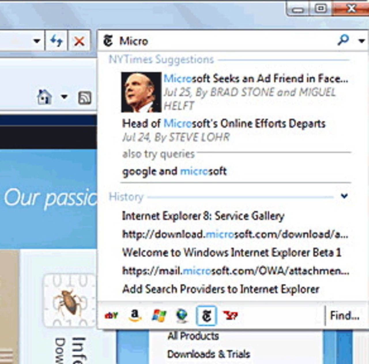 Internet Explorer 8 beta 2 ute