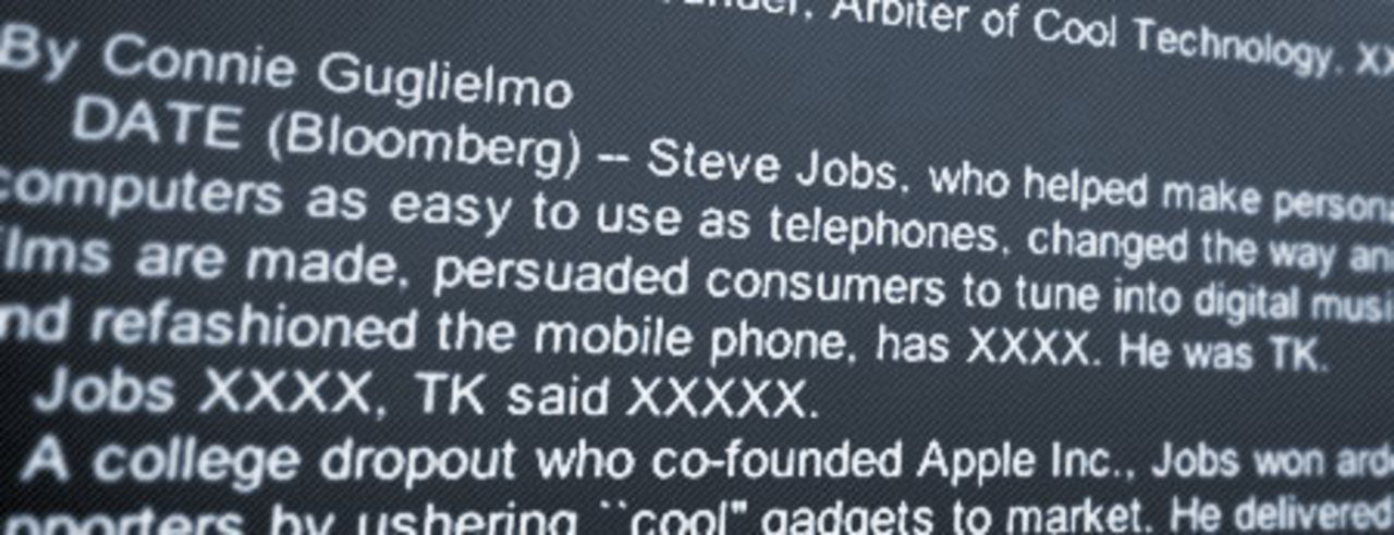 Bloomberg publicerar Steve Jobs dödsruna
