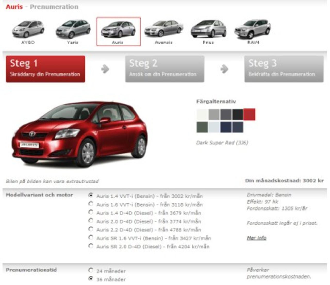 Prenumerera på valfri Toyota
