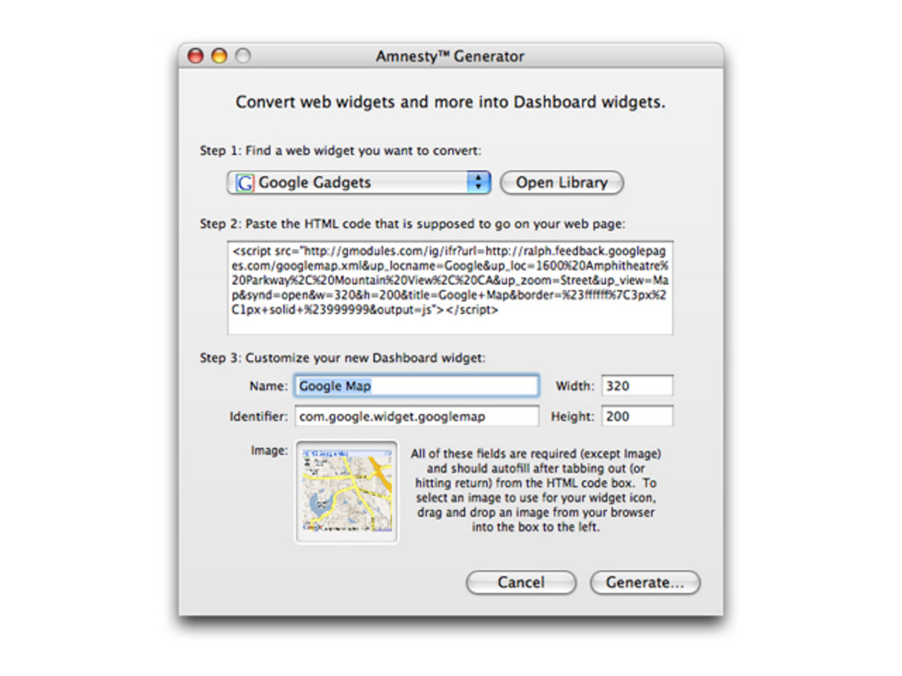 Gör widgets av HTML-kod