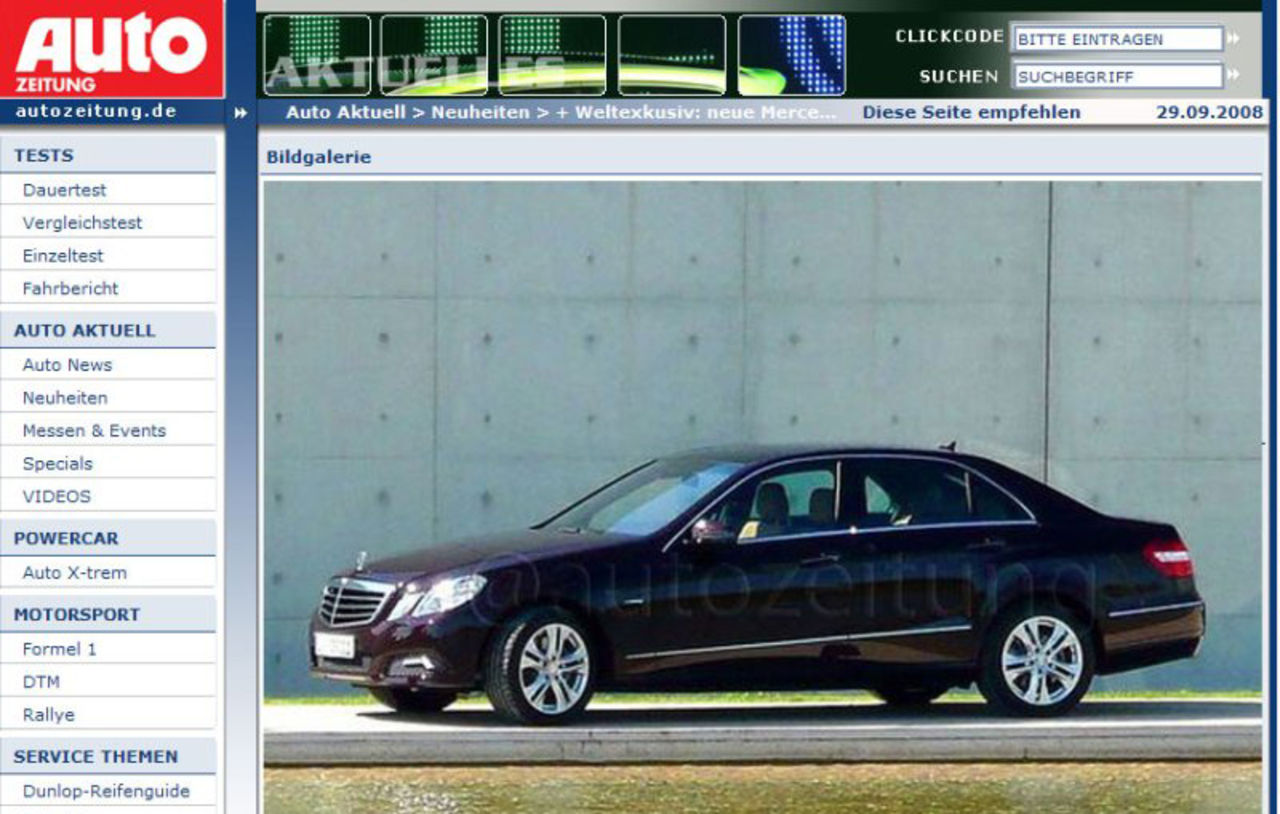 Första officiella bilden på nästa E-klass?