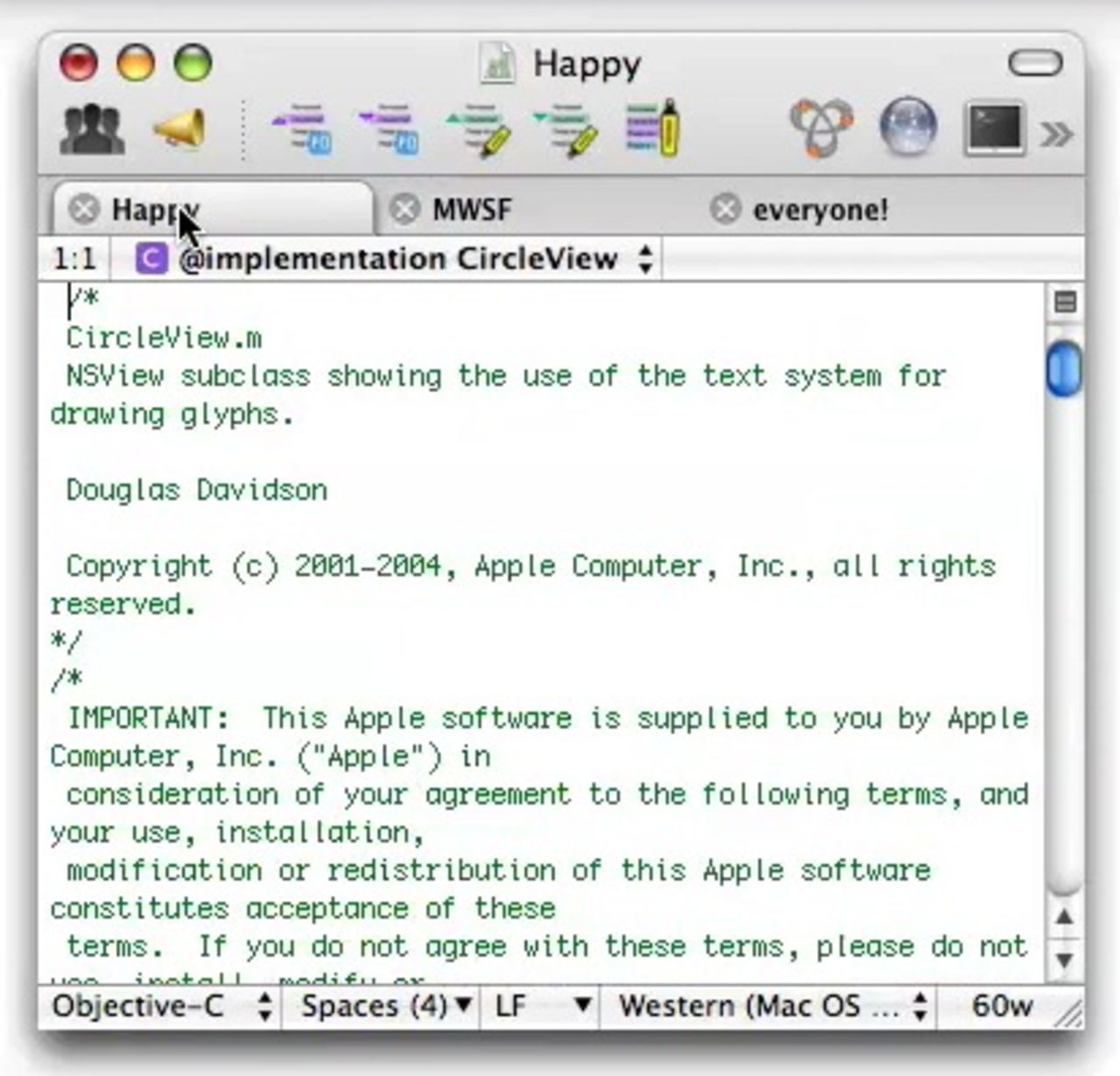 SubEthaEdit 2.6 har fått flikar