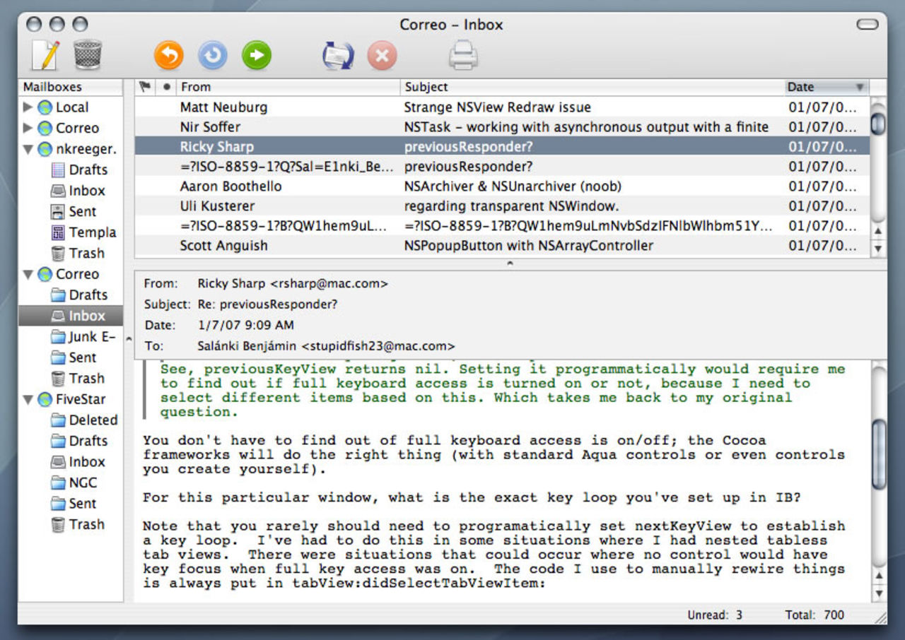 Camino + Thunderbird = Correo