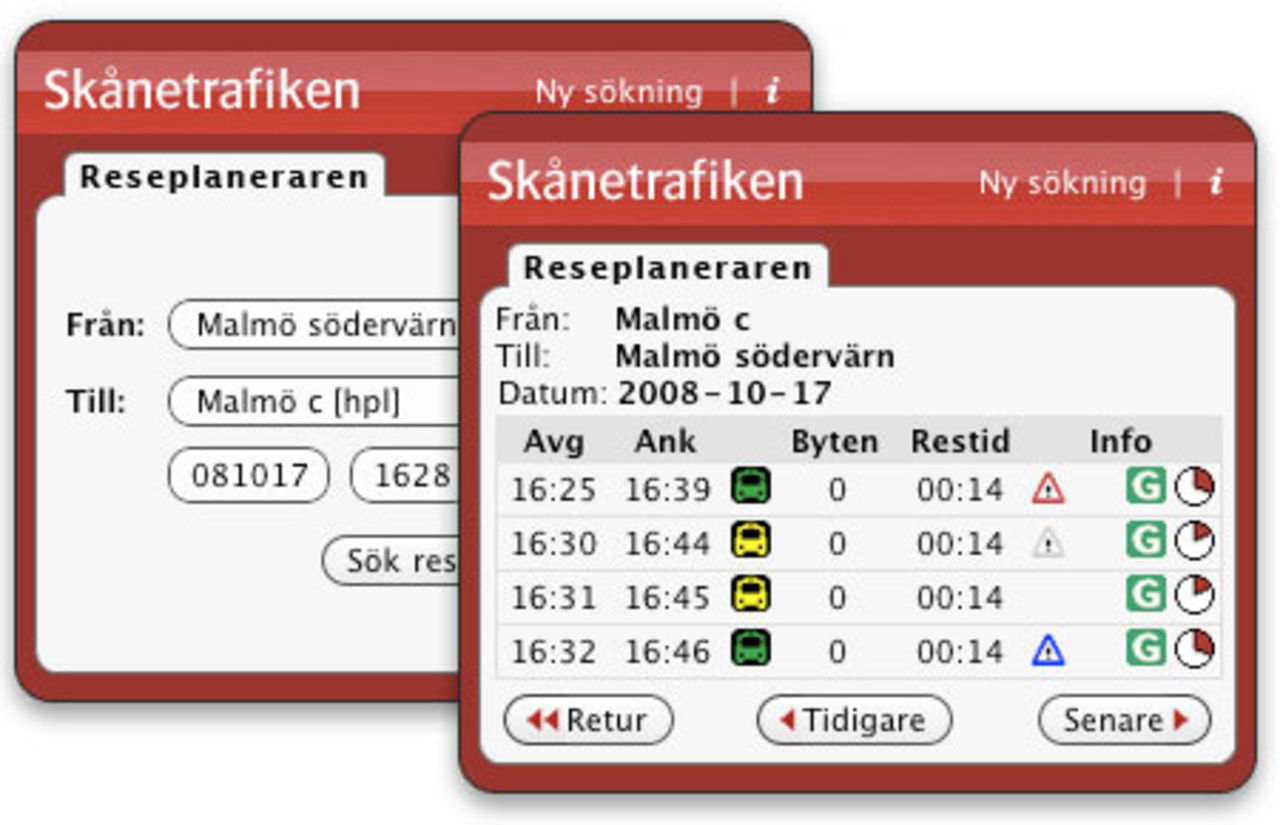 Skånetrafiken släpper widget