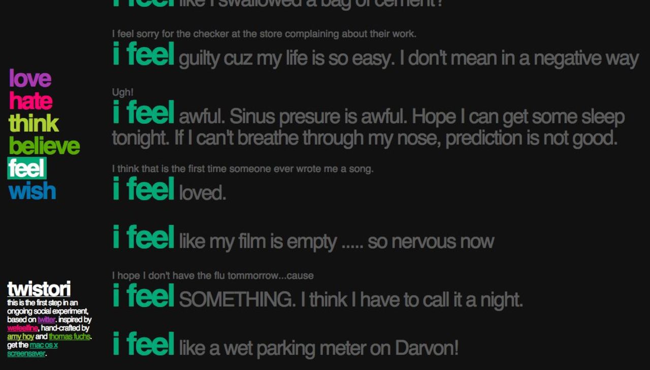 Twittringar som skärmsläckare