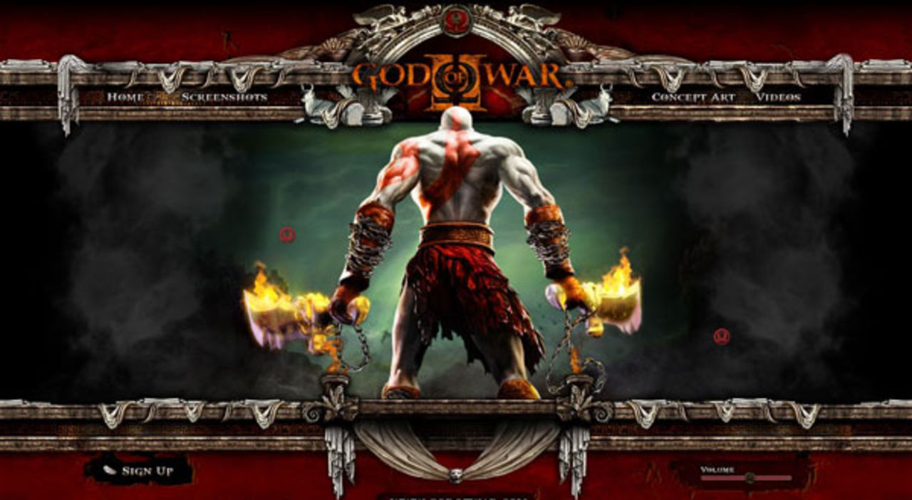 God of War II-sidan uppe