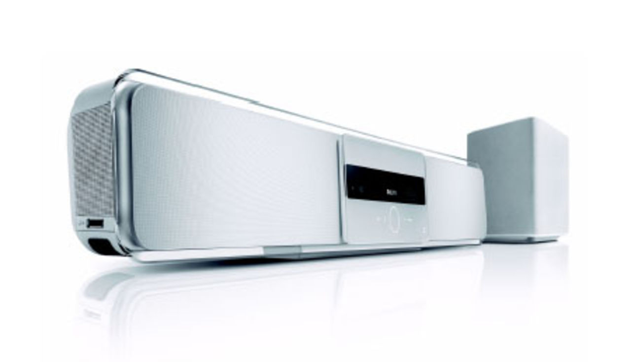 En vit Soundbar