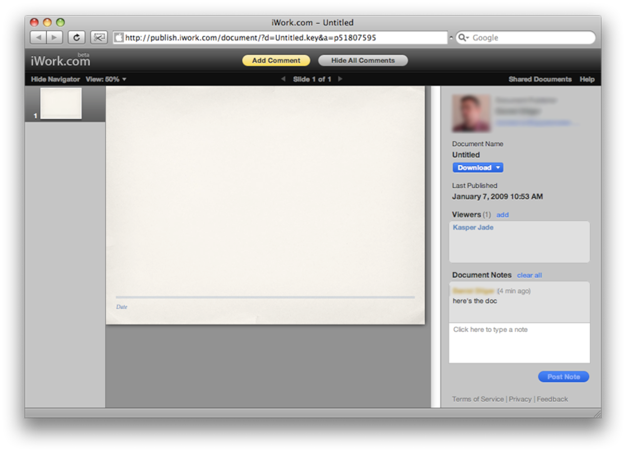En titt på iWork.com
