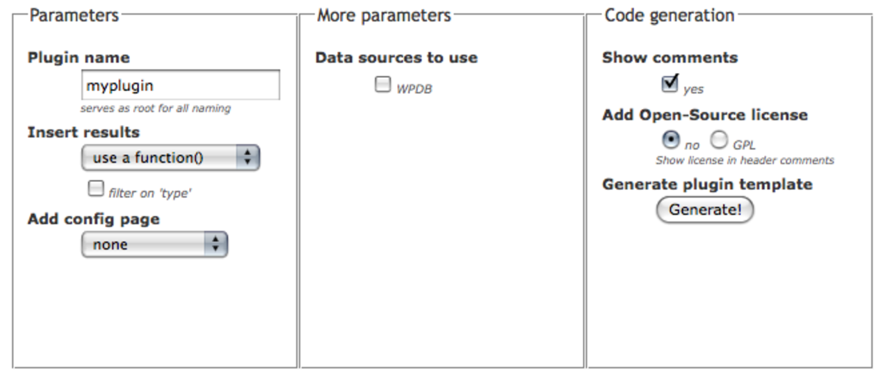 Wordpress Plugin Generator 