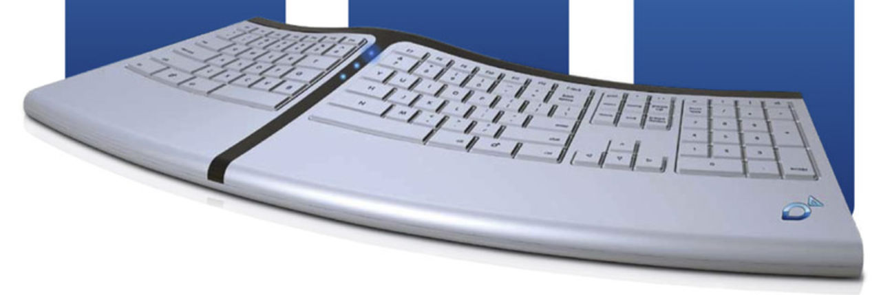 Ergonomiskt tangentbord med motorer