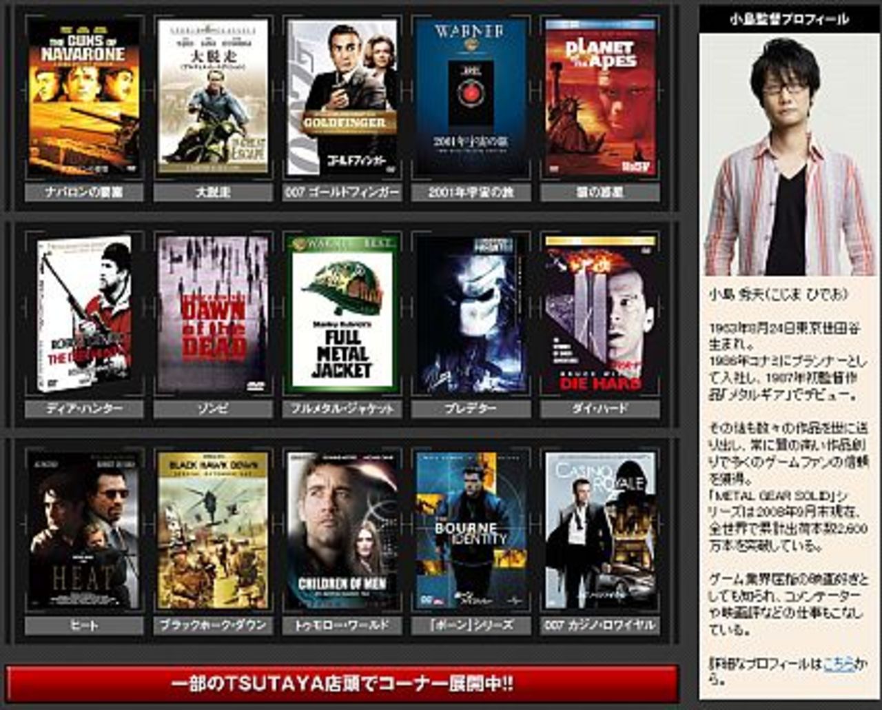 Några av Hideo Kojimas favoritfilmer