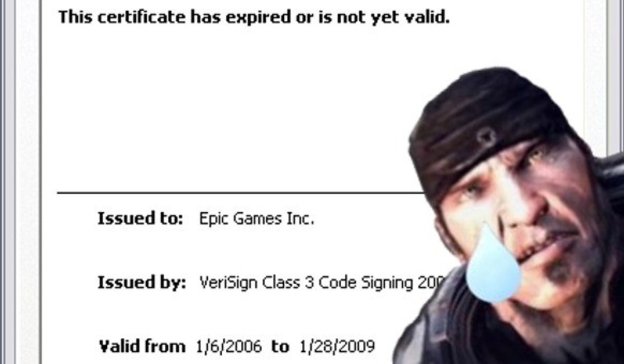 Certifikatmiss i Gears of War till PC