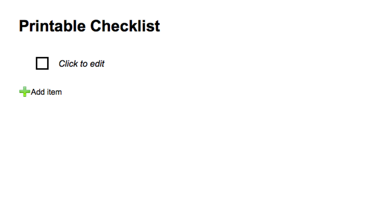 Printablechecklist
