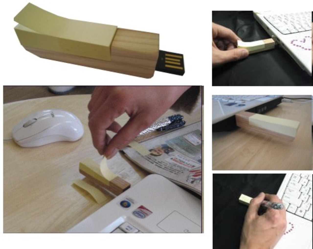 USB-minne med Post-it-block
