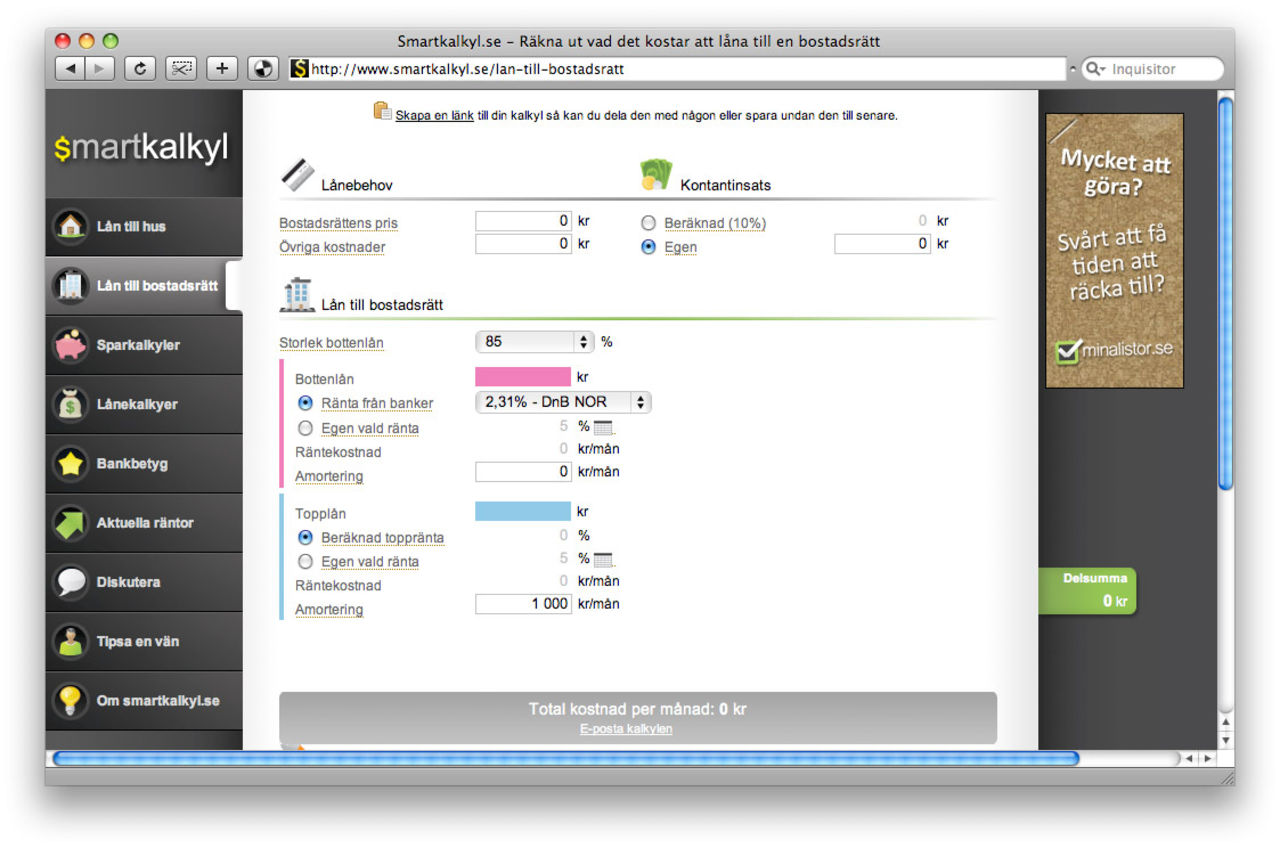 Räkna på lånet med smart kalkyl