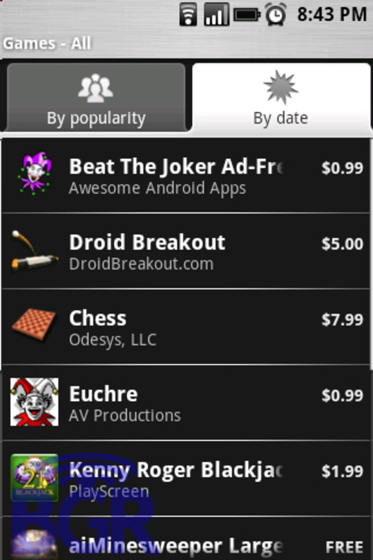 Applikationer som kostar i Android Market