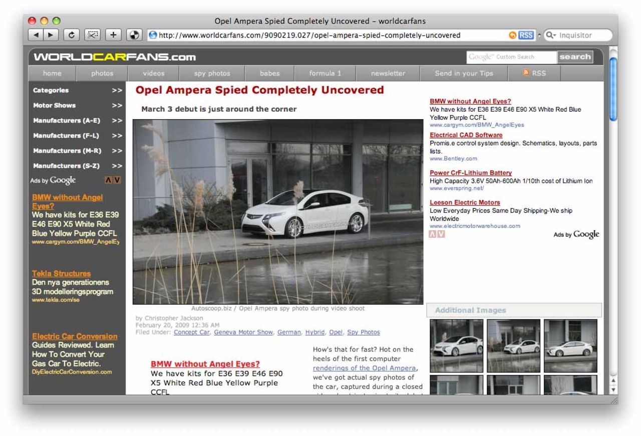 Opel Ampera i dagsljus