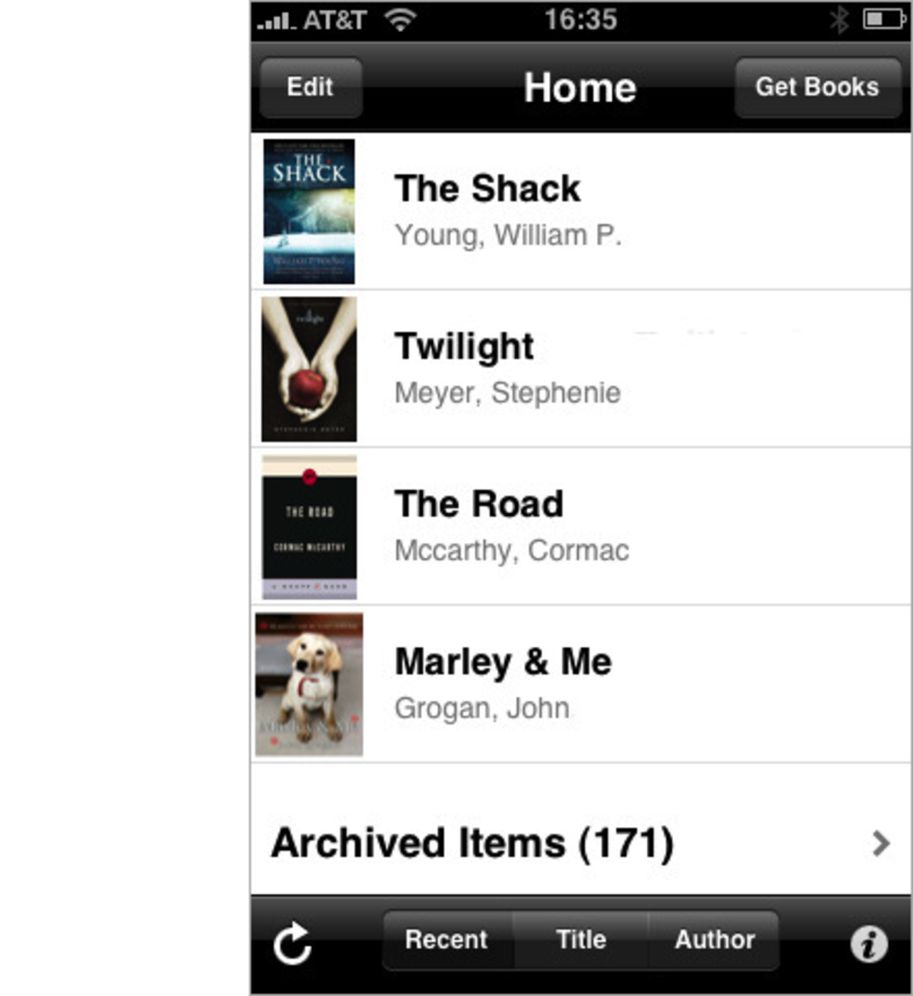Kindle-applikation från Amazon till iPhone