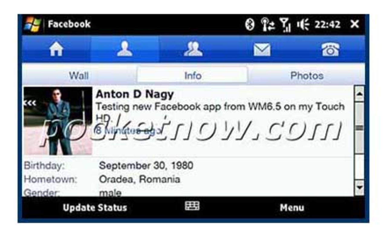 Facebook-applikation till Windows Mobile