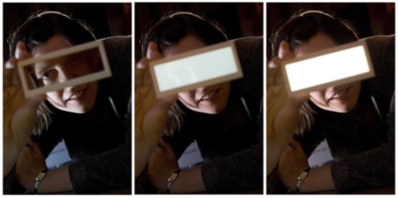 Genomskinlig OLED-skärm från Philips