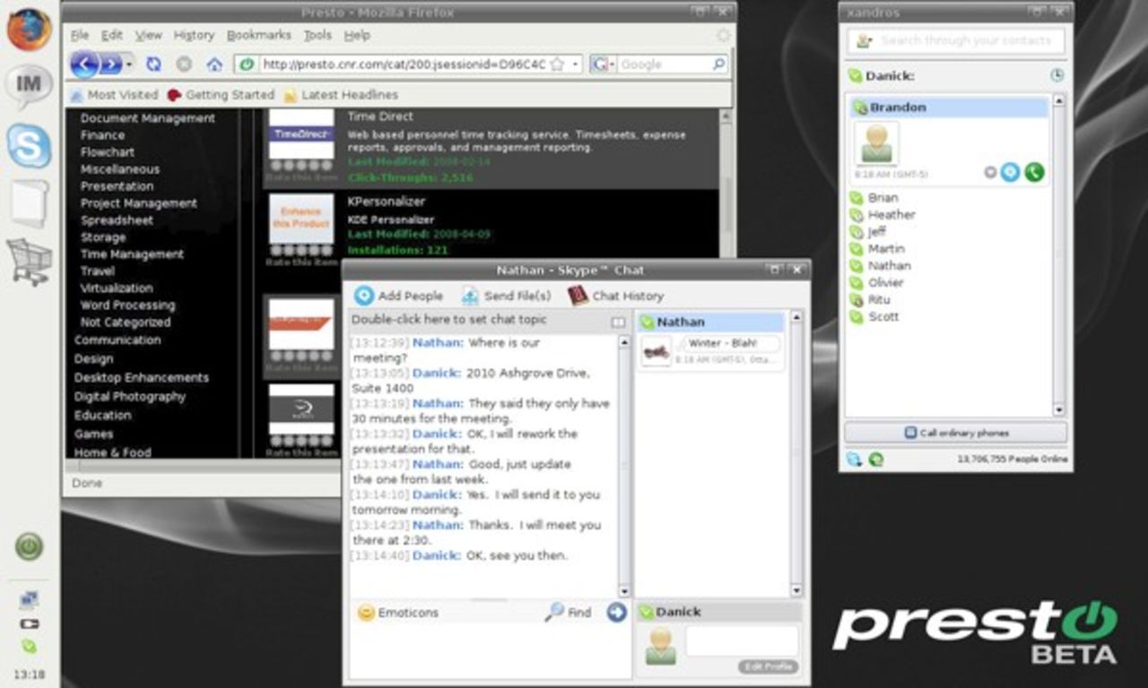 Xandros tillkännager Presto!