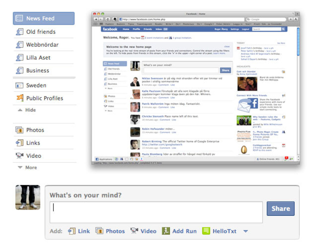 Premiär för nya Facebook