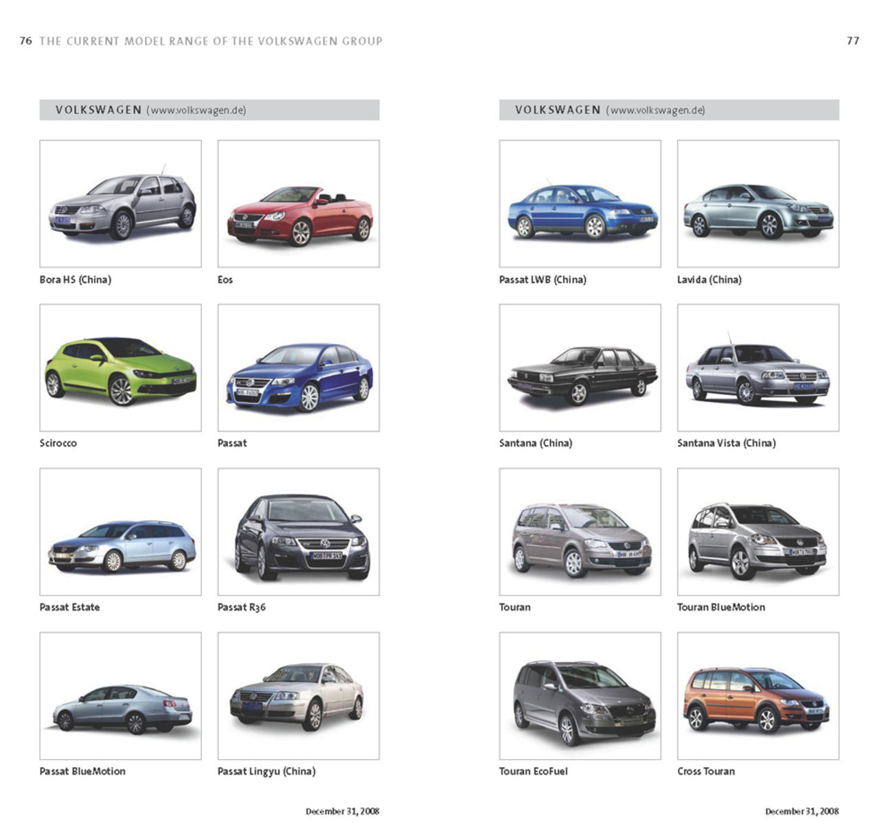 Volkswagens hela modellflora