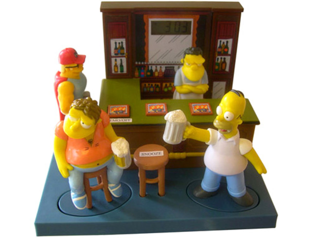 Väckarklocka som ser ut som Moes Bar