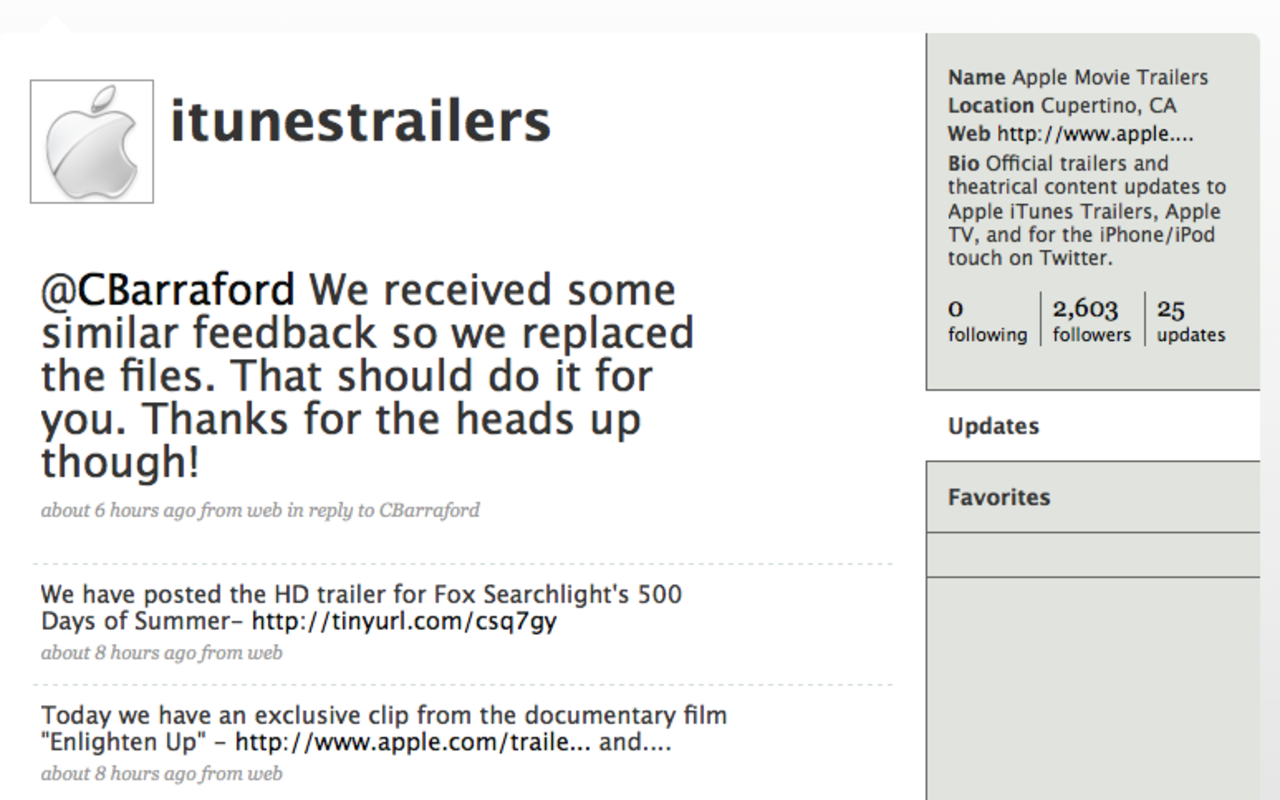 Apple Movie Trailers