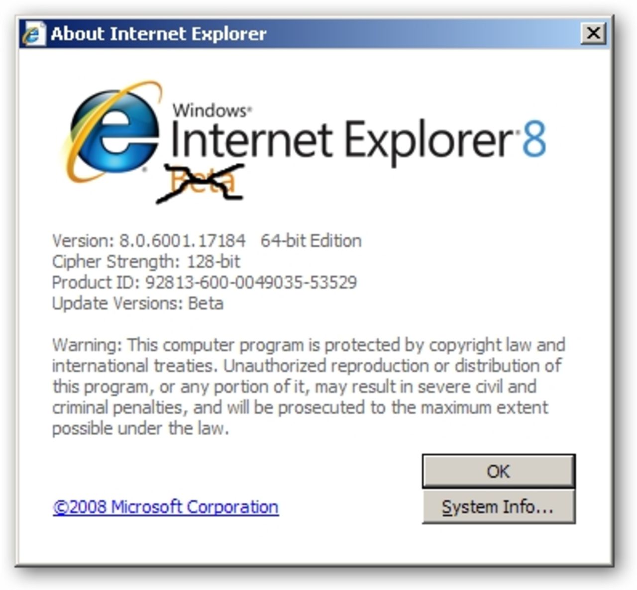 Internet Explorer 8 klar